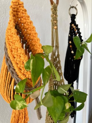 Colgadores Macramé Algodón y Madera
