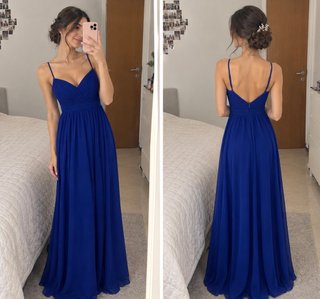 Vestido largo azul para eventos