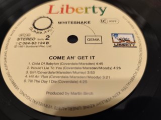 Vinilo Whitesnake - Come An' Get It (1981)