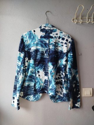 Blazer ANNA LUNA estampado azul y blanco Talla M