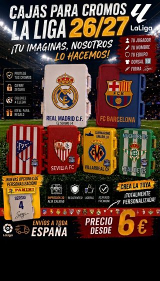 Caja Cromos Panini La Liga Personalizada