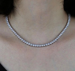 Collana Argento Tennis con Cristalli