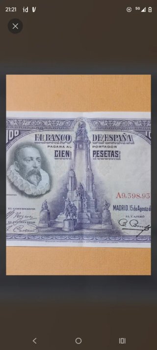 Billete 100 Pesetas 1928 Cervantes