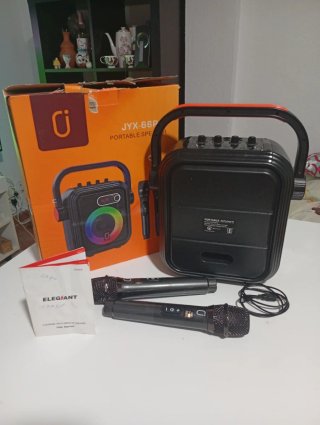 Altavoz Portátil JYX-66Pro Karaoke 2 Micrófonos