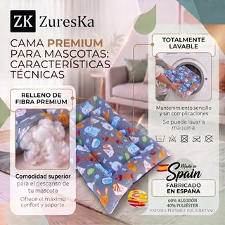 Cama para perro pequeños medianos 70x48cm