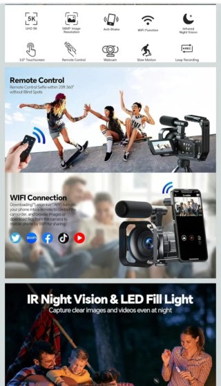 LOTE 3 Cámaras VIDEO AC12 5K WiFi