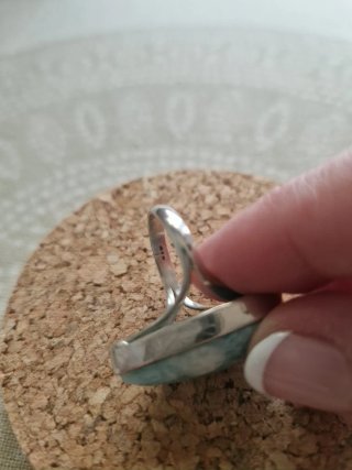 Anillo Plata y Larimar Gota