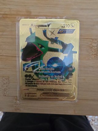 Carta Metal Dorada Rayquaza V Pokémon