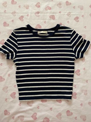 Camiseta Pull&Bear rayas azul y blanco Talla S