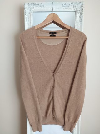 Cardigan Massimo Dutti 100% Caxemira Bege M