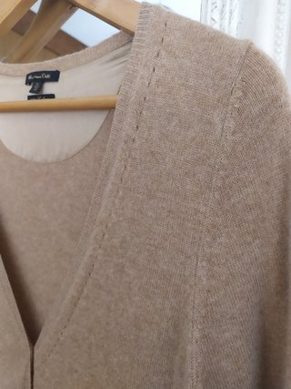 Cardigan Massimo Dutti 100% Caxemira Bege M