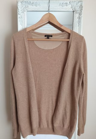 Cardigan Massimo Dutti 100% Caxemira Bege M