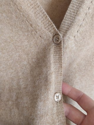 Cardigan Massimo Dutti 100% Caxemira Bege M