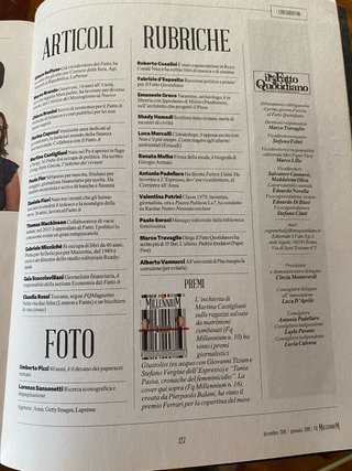 Rivista “Millenium” anno 2018