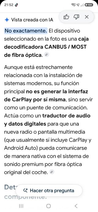 Caja decodificador de Canbus/Most de fibra óptica.