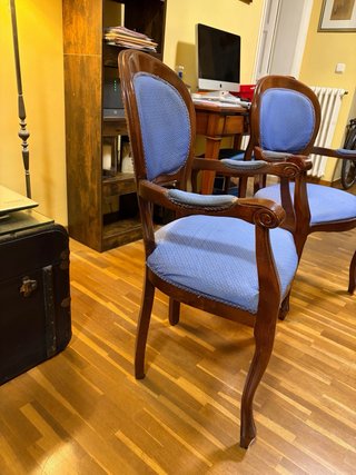 Pareja Sillas Comedor Tapizadas Madera