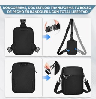 Bolso Bandolera Negro 3 en 1