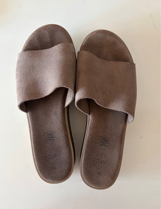 Sandalias plataforma NYC beige/marrón