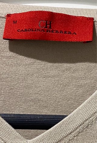 Jersey Pico Beige Carolina Herrera