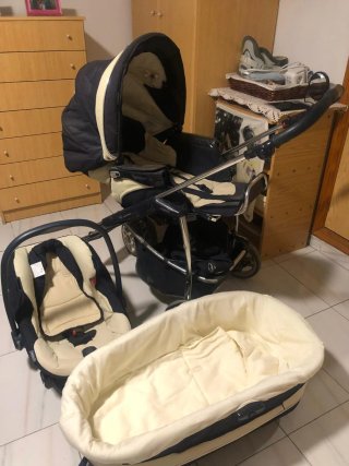 Carro Bebecar completo: cuco, silla y maxicosis
