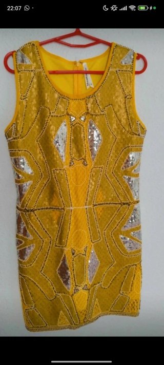 Vestido fiesta amarillo mostaza amarillo