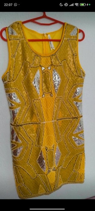 Vestido fiesta amarillo mostaza amarillo