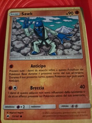 Carta Pokemon Sawk Base 72/147