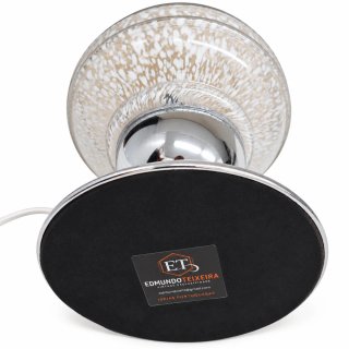 Candeeiro de mesa vidro e metal