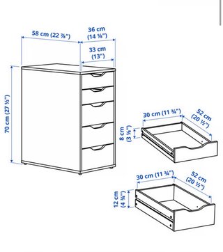 Cajonera Ikea 5 cajones blanca