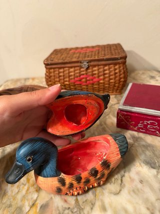 Lote Decoración Vintage Cajas y Pato