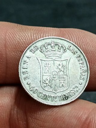 Moneda Plata Isabel 2ª 40 cts Escudo 1866