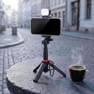 Palo selfie trípode para móvil con luces