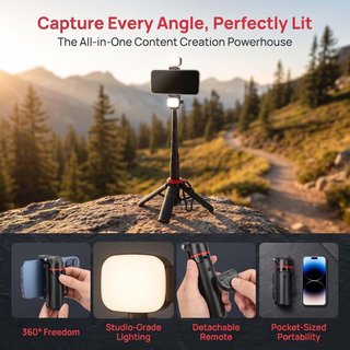 Palo selfie trípode para móvil con luces
