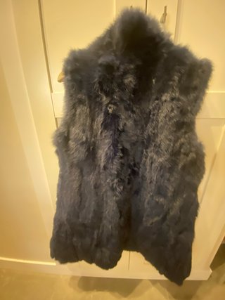 Chaleco de piel de conejo  azul
