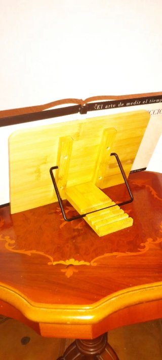 Atril plegable bambú para libros