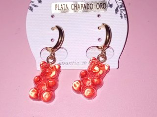 Pendientes argolla ositos gummy