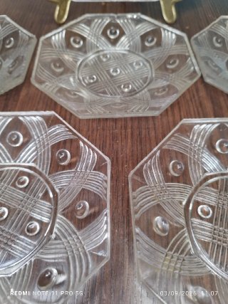 Set Merienda Vintage Cristal Octogonal
