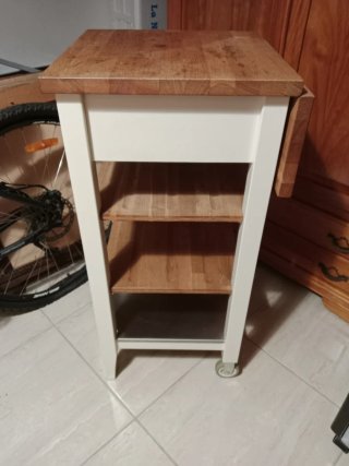 Carrito Auxiliar Cocina Ikea Madera y acero.