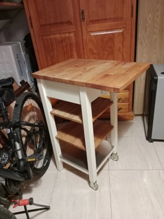 Carrito Auxiliar Cocina Ikea Madera y acero.