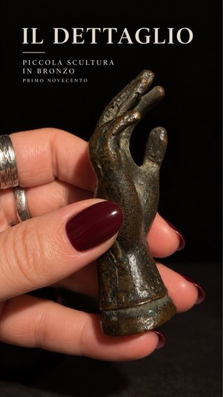Antica scultura bronzo mano fine 800 primo '900