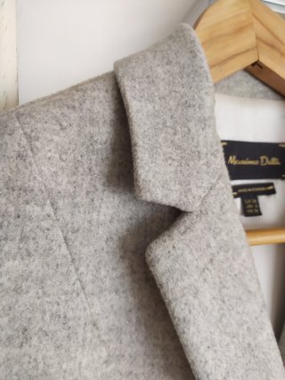 Casaco Massimo Dutti Lã Cinza Claro S 36