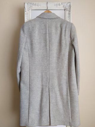 Casaco Massimo Dutti Lã Cinza Claro S 36