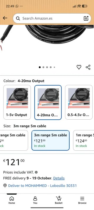 Sonda Sensor Nivel Agua Pozo 4-20mA 3m NUEVA