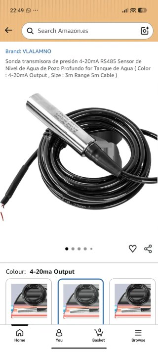 Sonda Sensor Nivel Agua Pozo 4-20mA 3m NUEVA
