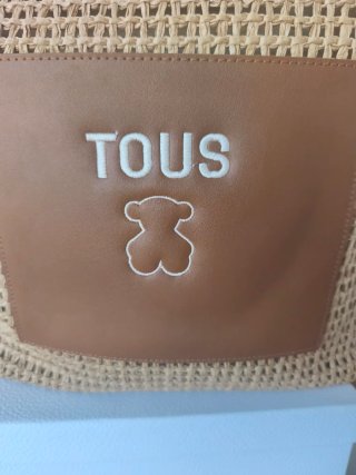 Bolso de rafia Tous beige y marrón