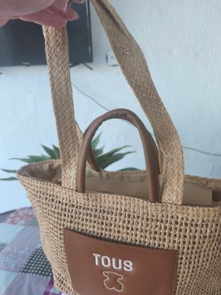 Bolso de rafia Tous beige y marrón