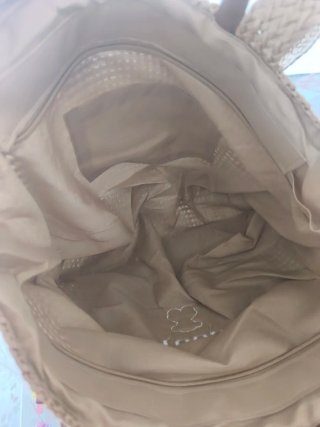 Bolso de rafia Tous beige y marrón