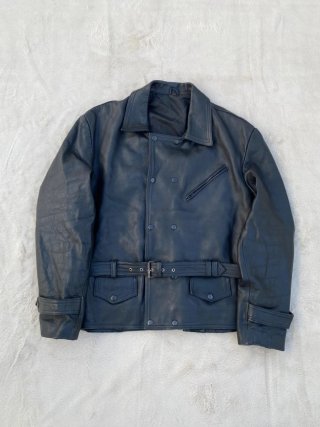 Chaqueta Cuero Vintage Biker Piel Vacuno Negra