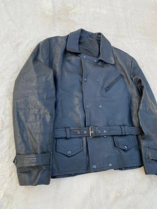 Chaqueta Cuero Vintage Biker Piel Vacuno Negra