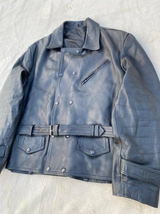 Chaqueta Cuero Vintage Biker Piel Vacuno Negra